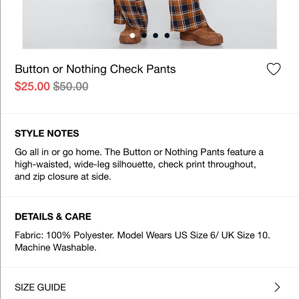 Button or nothing check pants